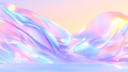 Poster - Pastel waves blend to form a calming, abstract background like dawn