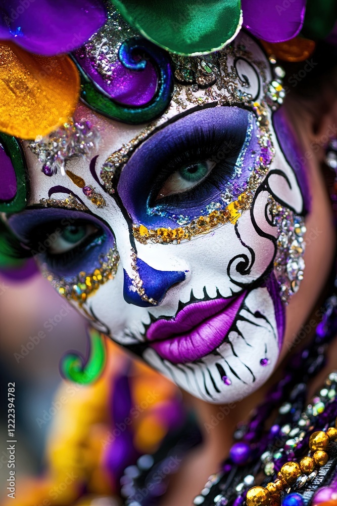 mardi gras 2025 contemporary stylish young woman for the 2025 mardi