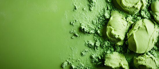 Wall Mural - a top down view of vibrant green cookie dough making it a perfect choice for saint patrick s day and