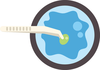 Poster - illustration of a scientist holding a sample in a tweezers over petri dish for a medical research
