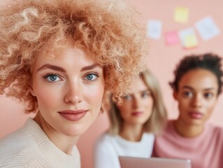 Poster - Chic Collaborative Workspace Empowering Young Women in Business with Innovative Ideas and Digital Tools - Stylish Co-Working for Creative Leadership and Modern Growth