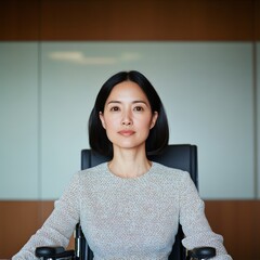 Poster - Contemporary Asian Female Leadership Empowering Business Meeting with Inclusive Vision and Executive Diversity in Modern Corporate Governance Settings