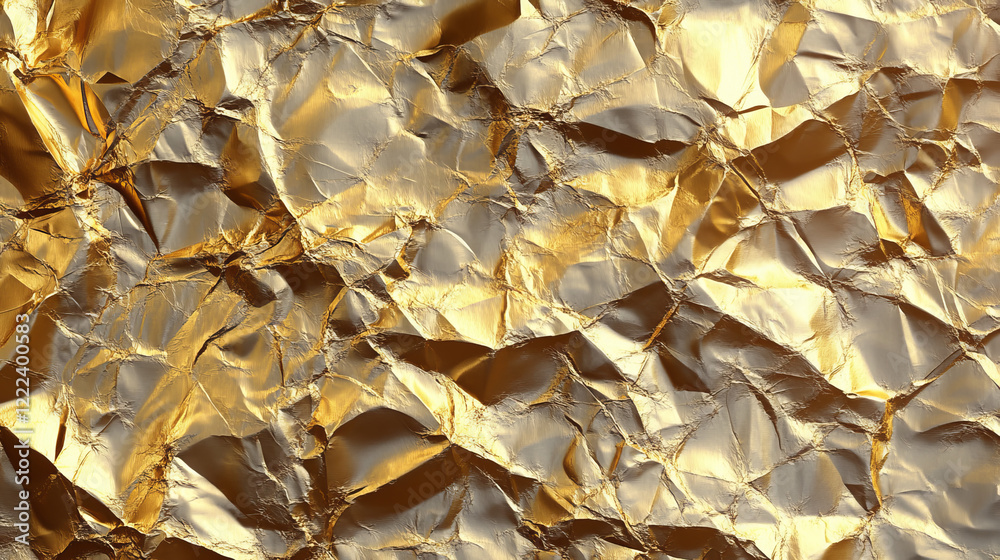 Old gold foil sheets with torn edges and wrinkles. Vector realistic ...