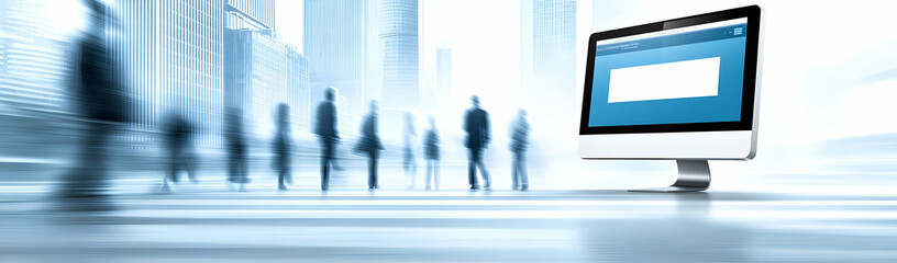 Poster - Cityscape Desktop, blurred business people