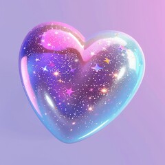 Wall Mural - heart icon illustration astronomy whimsical.