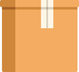 Poster - simple vector illustration of a closed cardboard box with tape sealing it shut, perfect for represen