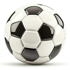 Wall Mural - Photorealistic 3D rendering of a classic soccer ball isolated on a white background perfect for sports related projects