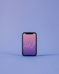 Aufkleber - Futuristic Cryptocurrency Tracker Mobile Display of Real-Time Trading Graphs on Gradient Blue Background - Financial Innovation and Investment Insights for Tech-Savvy Professionals