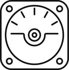 Poster - simple outline icon of an analog gauge meter, indicating a specific value on a circular scale