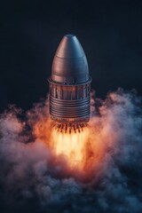 Poster - Futuristic Rocket Engine Close-Up Glowing Heat-Resistant Materials and Metallic Textures for Aerospace Innovation - Dynamic Energy and Environmental Tech Insights