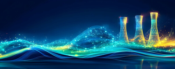 Poster - Energy Plant Glowing Waves