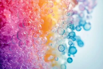 Poster - Colorful bubbles drifting in vibrant hues create a mesmerizing visual display of transparency and light