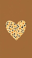 Poster - This vibrant heart design showcases a lively leopard print pattern on a rich brown backdrop. Perfect for adding a touch of creativity to various projects or spaces