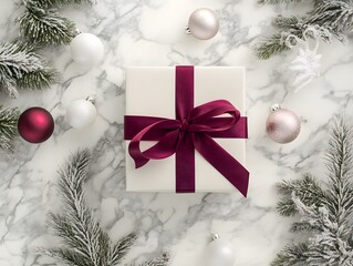background with tree and gift box
