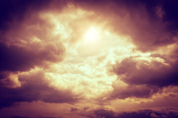 Wall Mural - storm clouds with a sunlight