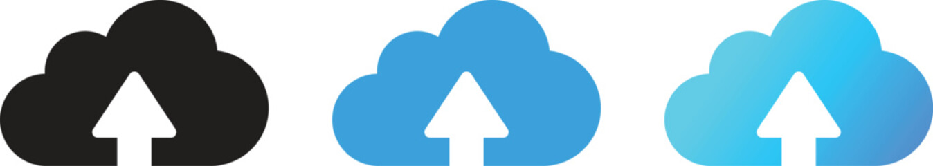 Wall Mural - cloud computing vector icon upload in silhouette style. vector illustration