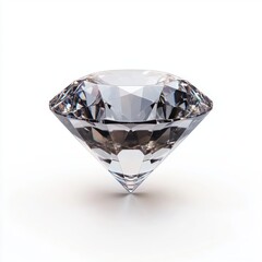 Poster - Elegant Brilliant Cut Diamond on White Background for Luxurious Design