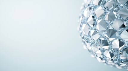Aufkleber - Shimmering Crystal Orb with Facets on Soft Light Background