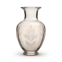 Poster - Elegant Glass Vase with Leaf Patterns, Perfect for Home Decor