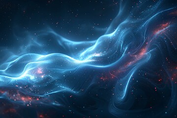 a close up of a blue and red background