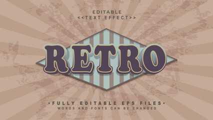 Poster - editable 3d retro bold text effect.typhography logo