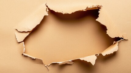 Aufkleber - Torn Beige Paper Background with Rip and Texture Details Visible