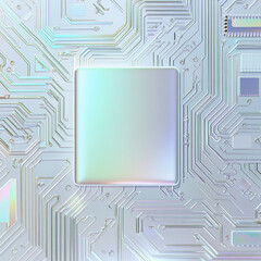 Poster - Futuristic circuit board with sleek processor design