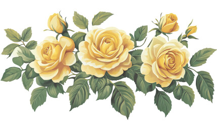 watercolor flower of tropical spring floral yellow on transparent background