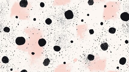 Poster - Delicate pastel shades blend seamlessly on a soft background, adorned with playful black dots that lend a contemporary flair