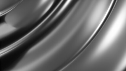 Canvas Print - Abstract silver waves. Computer generated