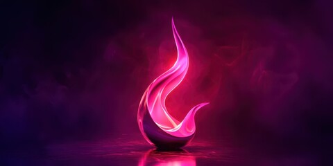 Poster - Pink flame is on a dark background