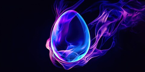 Poster - Purple and blue bubble with a flame on it