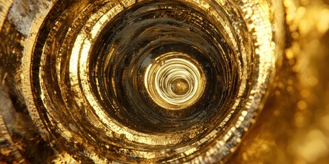Poster - Gold colored object with a hole in the middle