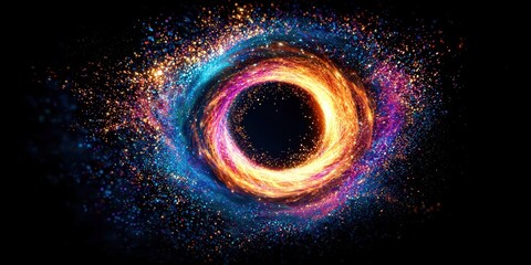 Wall Mural - Colorful, glowing, and blurry image of a black hole