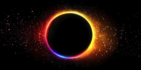 Wall Mural - Colorful circle with a black center