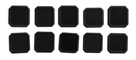set of black buttons