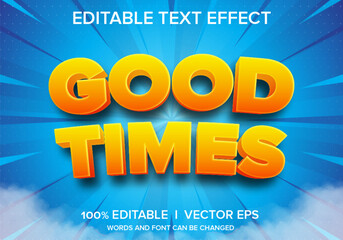 Poster - good time 3d vector white background text effect with modern style design