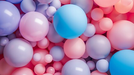Wall Mural - a lot of pastel color balls of different sizes. the balls are very close to each other. the surface 