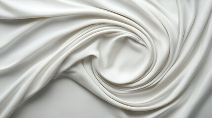 Poster - Soft white fabric with elegant folds and smooth texture, perfect for various design projects. gentle draping creates serene and calming atmosphere