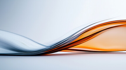 Fototapete - Abstract design with flowing lines in soft gray and orange tones, creating sense of movement and tranquility. Ideal for modern backgrounds or artistic projects