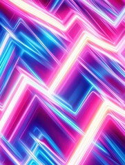 Poster - abstract neon light lines background with pink and blue hues.