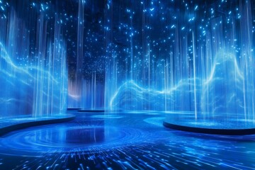 Aufkleber - Immersive digital art installation creating a futuristic metaverse experience