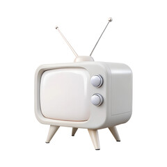 Fototapete - Plastic 3D white retro tv icon