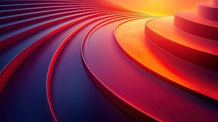 Poster - Abstract Swirling Red And Purple Gradient Steps