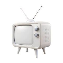 Fototapete - Plastic 3D white retro tv icon