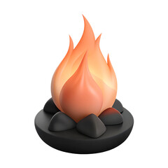 Poster - Cartoon flame/fire icon