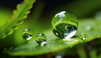 Wall Mural - dew on grass