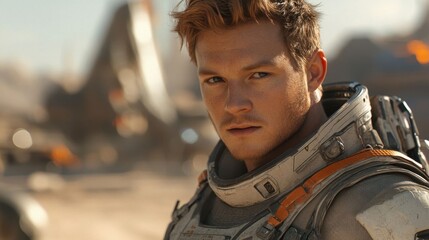 a man in a futuristic space suit.