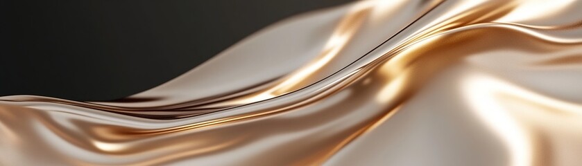 Poster - The composition showcases fluid motion of liquid gold, swirling in smooth, dynamic patterns with gentle reflections and a glowing quality. A dark backdrop enhances its luxurious feel