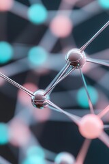 Poster - An intricate network of glowing points and lines in vibrant blue, pink, and green tones symbolizes community and collaboration on a dark background. This design emphasizes modern connectivity
